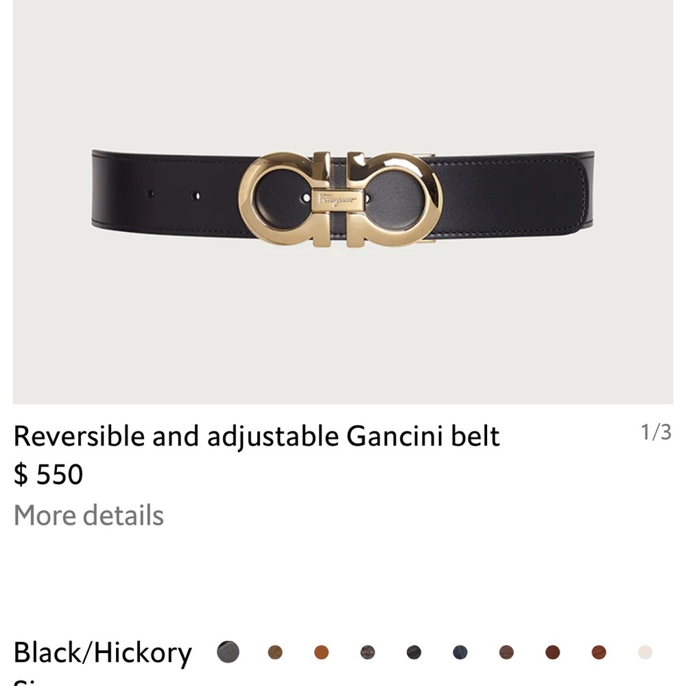 Salvatore Ferragamo Mens Gancini Belt